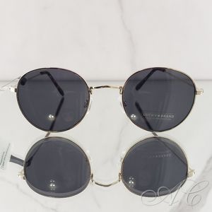 Lucky Brand Sunglasses Gold Nelson 51mm Round Metal Frame Tortoise Shell Accents